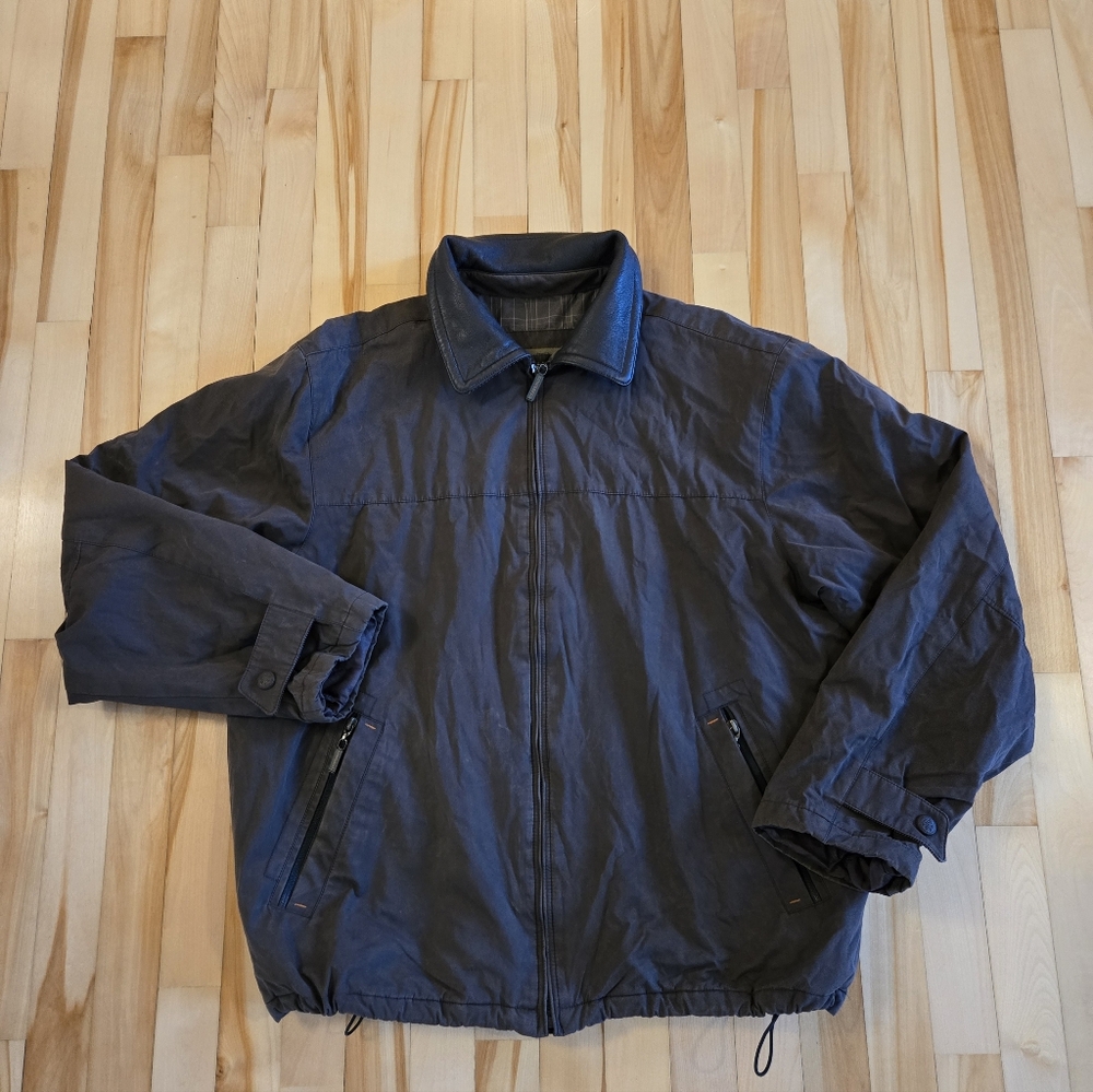 Men's Brown Rainforest Jacket Vintage Streetwear Look Size Larg3